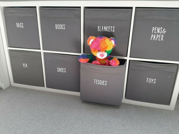 Labels for on sale kallax boxes