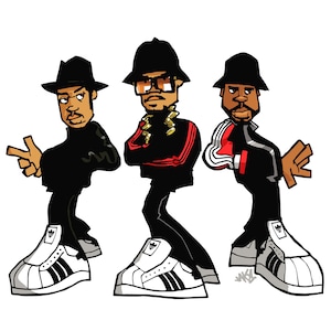 RUN DMC ヒップホップ 50 アートプリント A3 ジャケ・デトネーター作