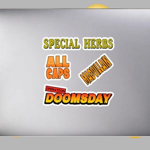 M F ALL CAPS Doom Hip Hop 4 stickers