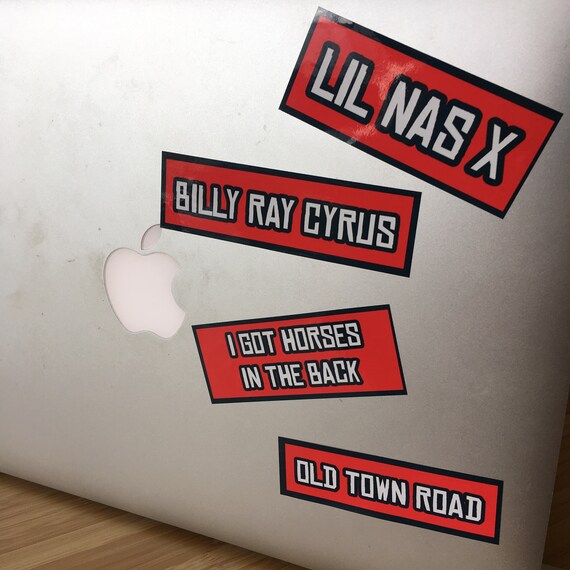 5 Autocollants Lil NAS X Billy Ray Cyrus Old Town Road Emoji Sticker 