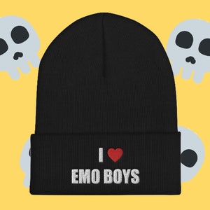 I LOVE EMO BOYS emo rap Cuffed Beanie