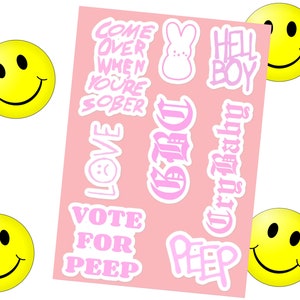 Lil Emo Peep pink Sticker sheet/pack
