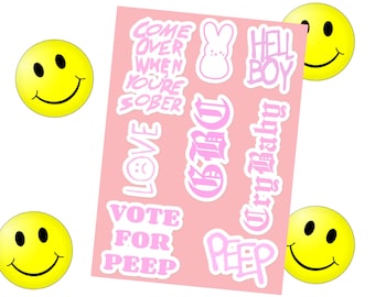 Lil Emo Peep pink Sticker sheet/pack