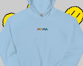 MDMA geborduurde handtekst Unisex hoodie