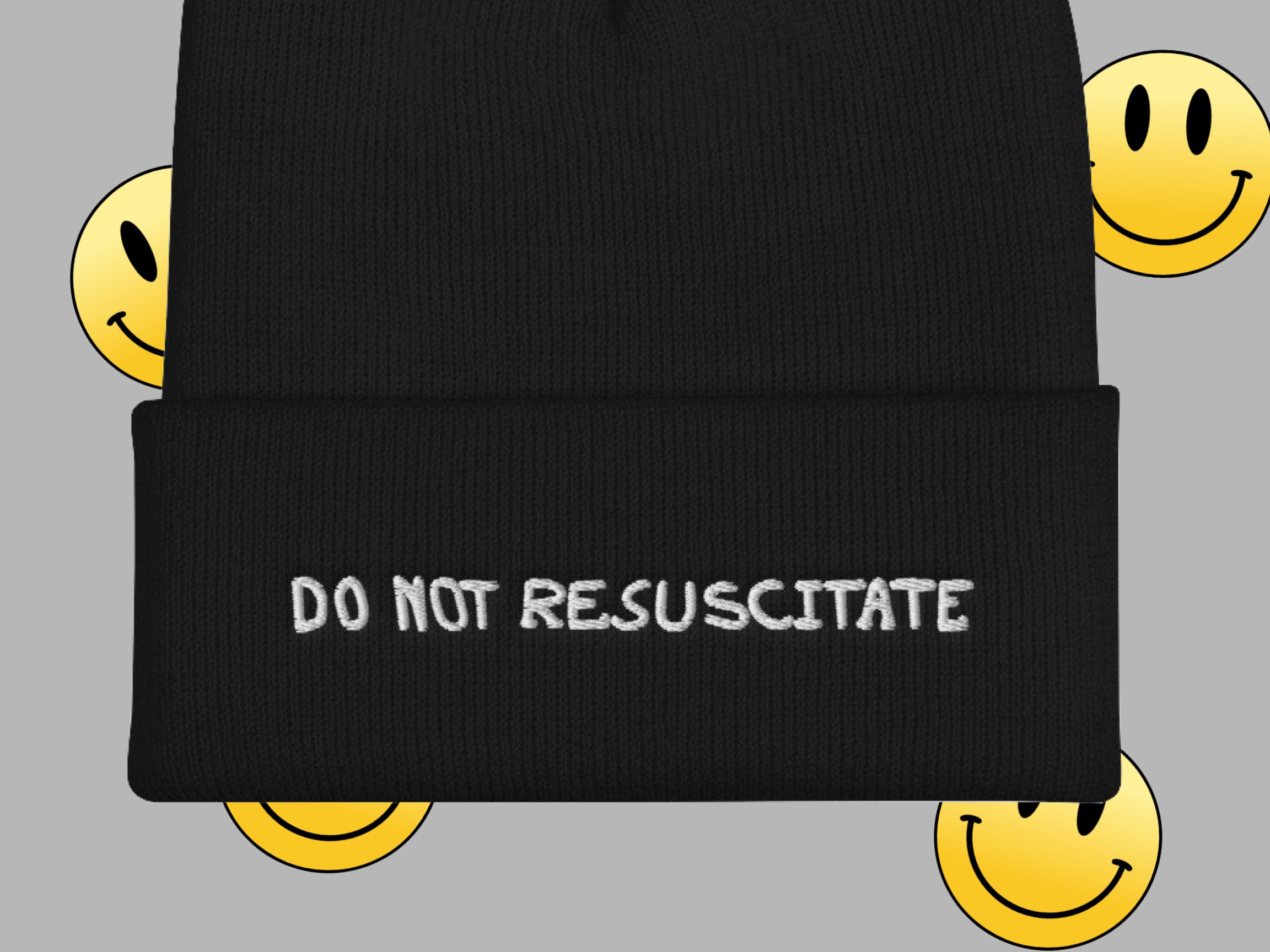 Suicide Boy Do Not Resuscitate Tattoo Cuffed Beanie Rap Hip Etsy
