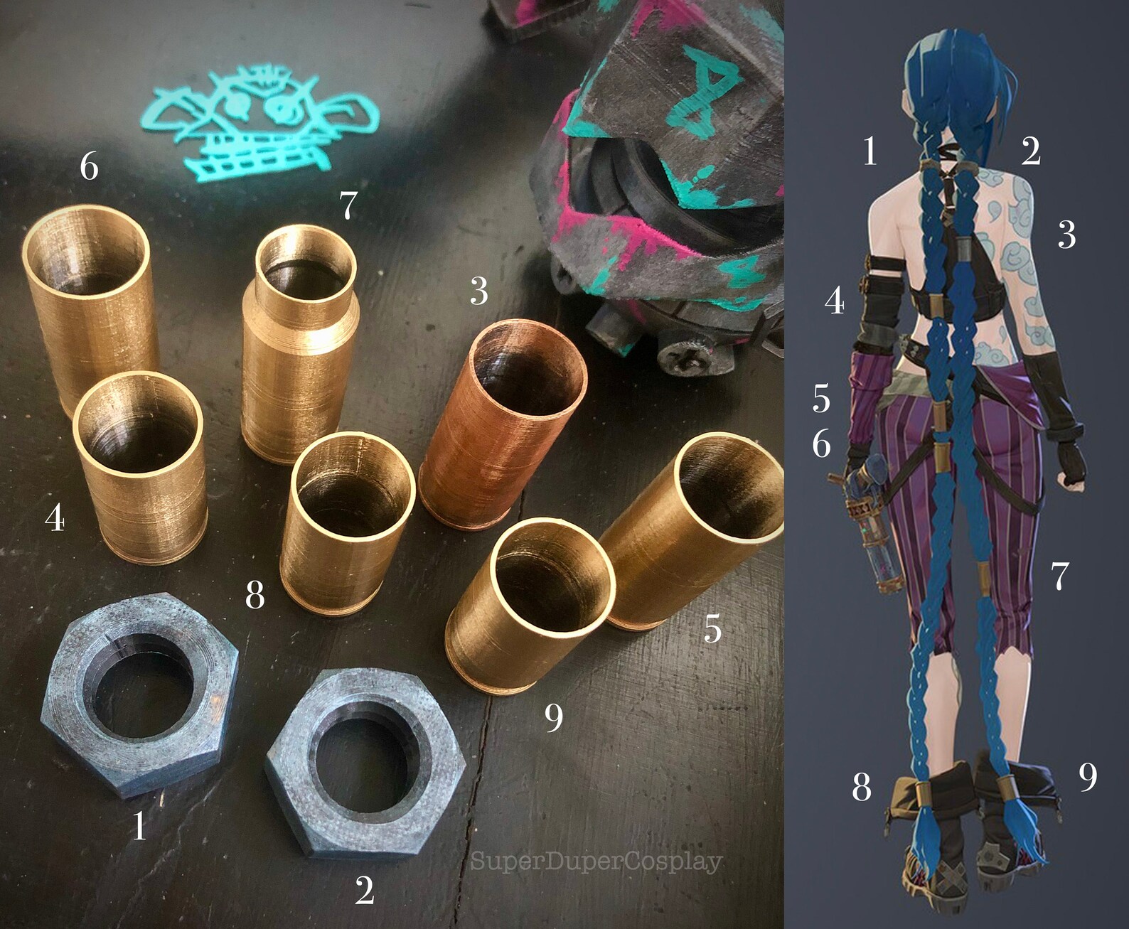 Jinx Inspired Hair Clips Accessories Full 9 Piece Set for Etsy