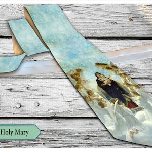 Blessed Mother Mary with Baby Jesus, Necktie  .