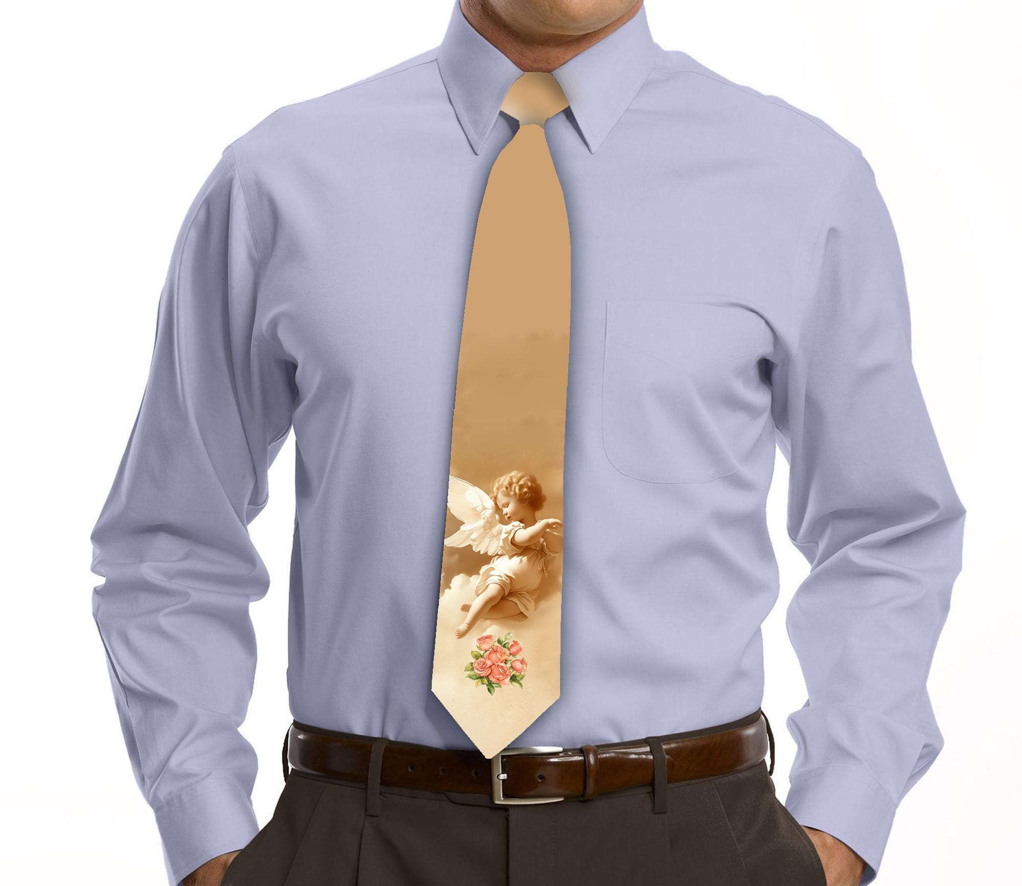Vintage Baroque Angel Necktie Classic Cherub & Roses Art Tie - Etsy