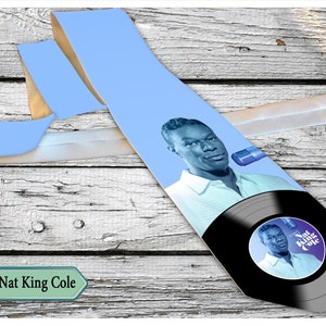 Cravate nat king cole, cravate vintage (1956) nat king cole l&#39;inoubliable, cravate homme.