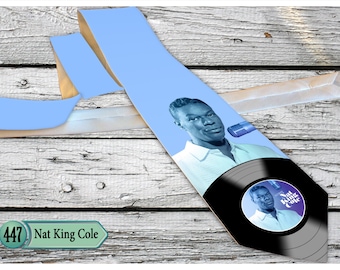 Nat king cole necktie  , vintage necktie (1956) nat king cole the unforgettable, Men's Necktie.
