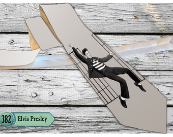 Elvis Presley Necktie, Vintage Elvis Necktie, The King of the Rock, Elvis Presley in Jailhouse Rock.