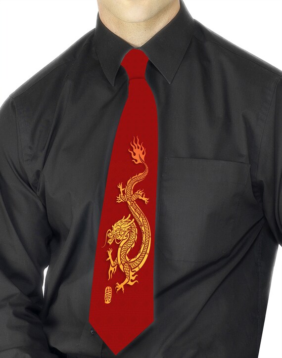 chinese dragon tie