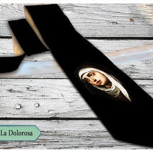 La Dolorosa Restored art by Bartolome Esteban Murillo necktie(1617–1682)tie for special occasions, Religious tie Catholic Art, Religious Art
