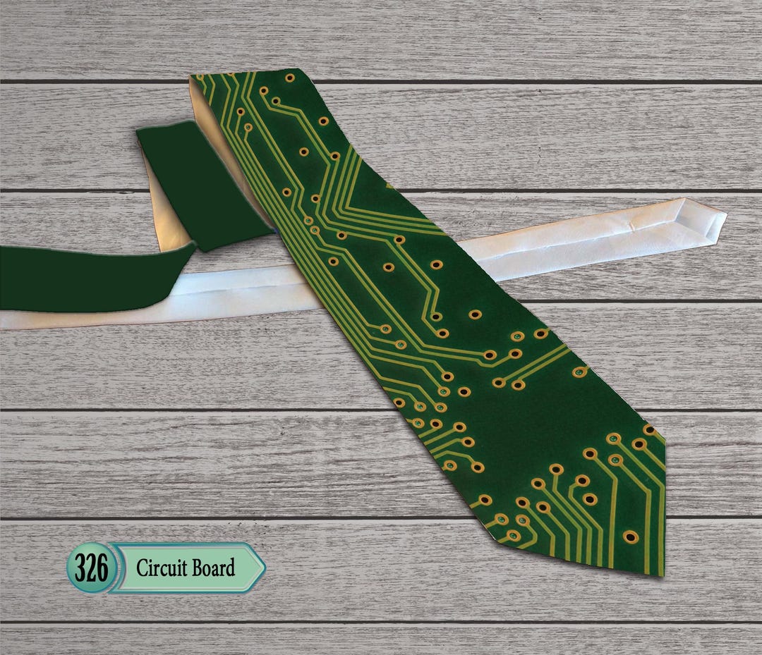 High Tech Circuit Necktie Modern Electronics Art Pattern - Etsy