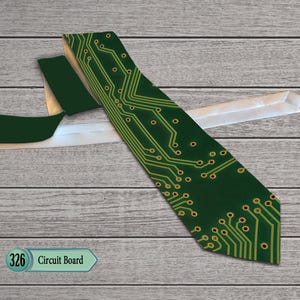 High Tech Circuit Necktie   Modern Electronics Art Pattern