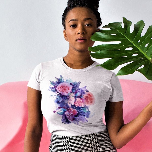 Watercolor Flower Shirt Etsy