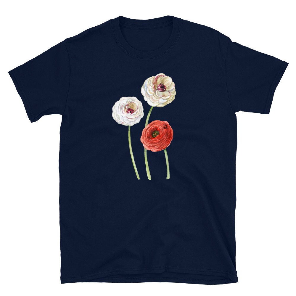 Flower Shirt Botanical Shirt Flower T Shirt Red Flower - Etsy