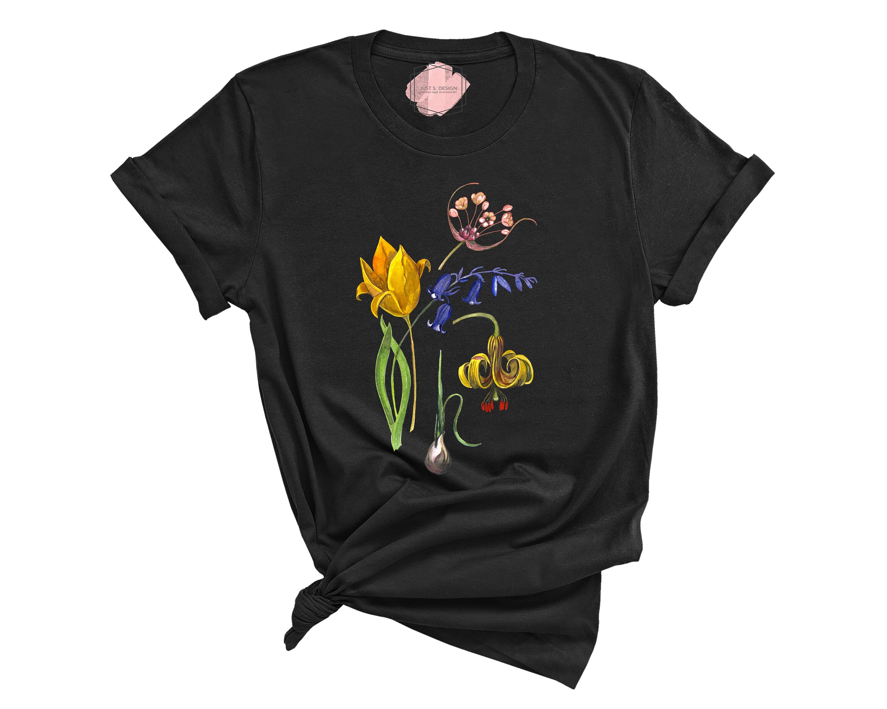 Botanical Shirt Flower Shirt Plant TShirt Flower Tee | Etsy