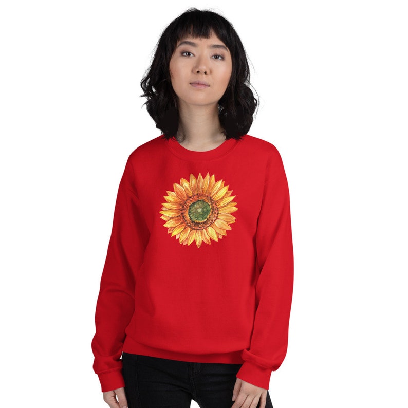 Sunflower Sweatshirt Botanical Sweatshirt Flower Sweater Etsy