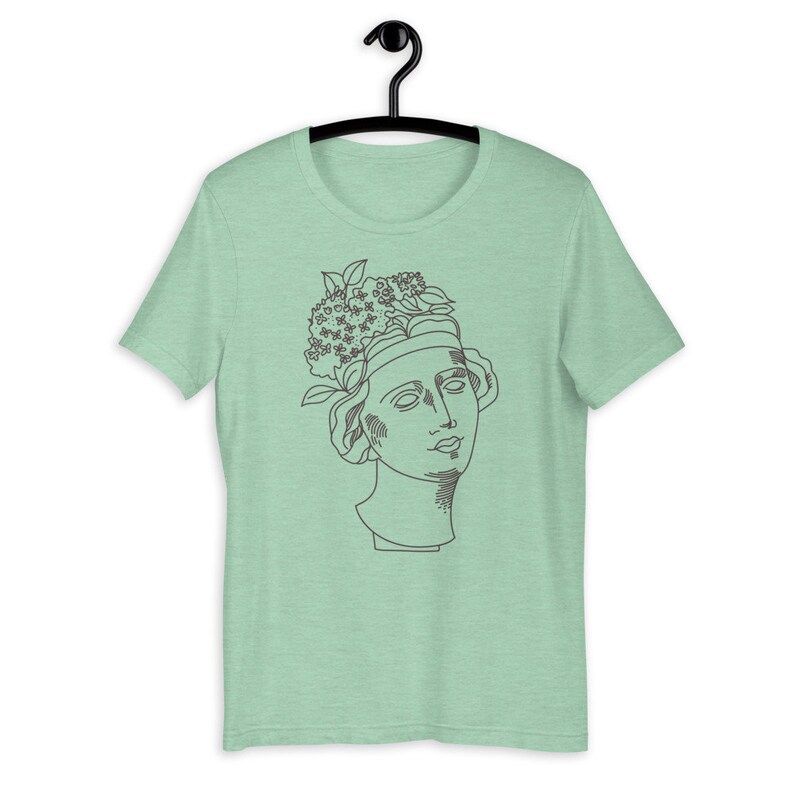Aesthetic Clothing Gardening TShirt Graphic Shirt Line Art Shirt Botanical Shirt Face Shirt Gift for Women Graphic T-Shirt
