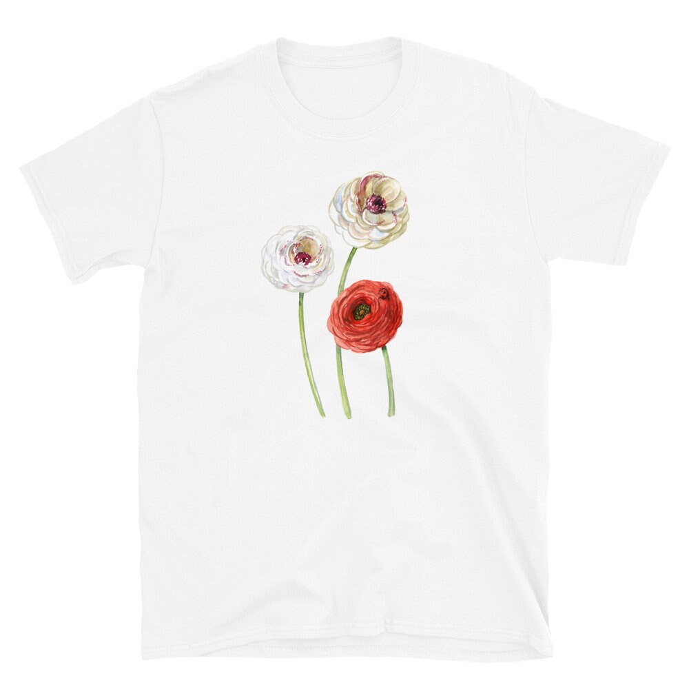 Flower Shirt Botanical Shirt Flower T Shirt Red Flower - Etsy