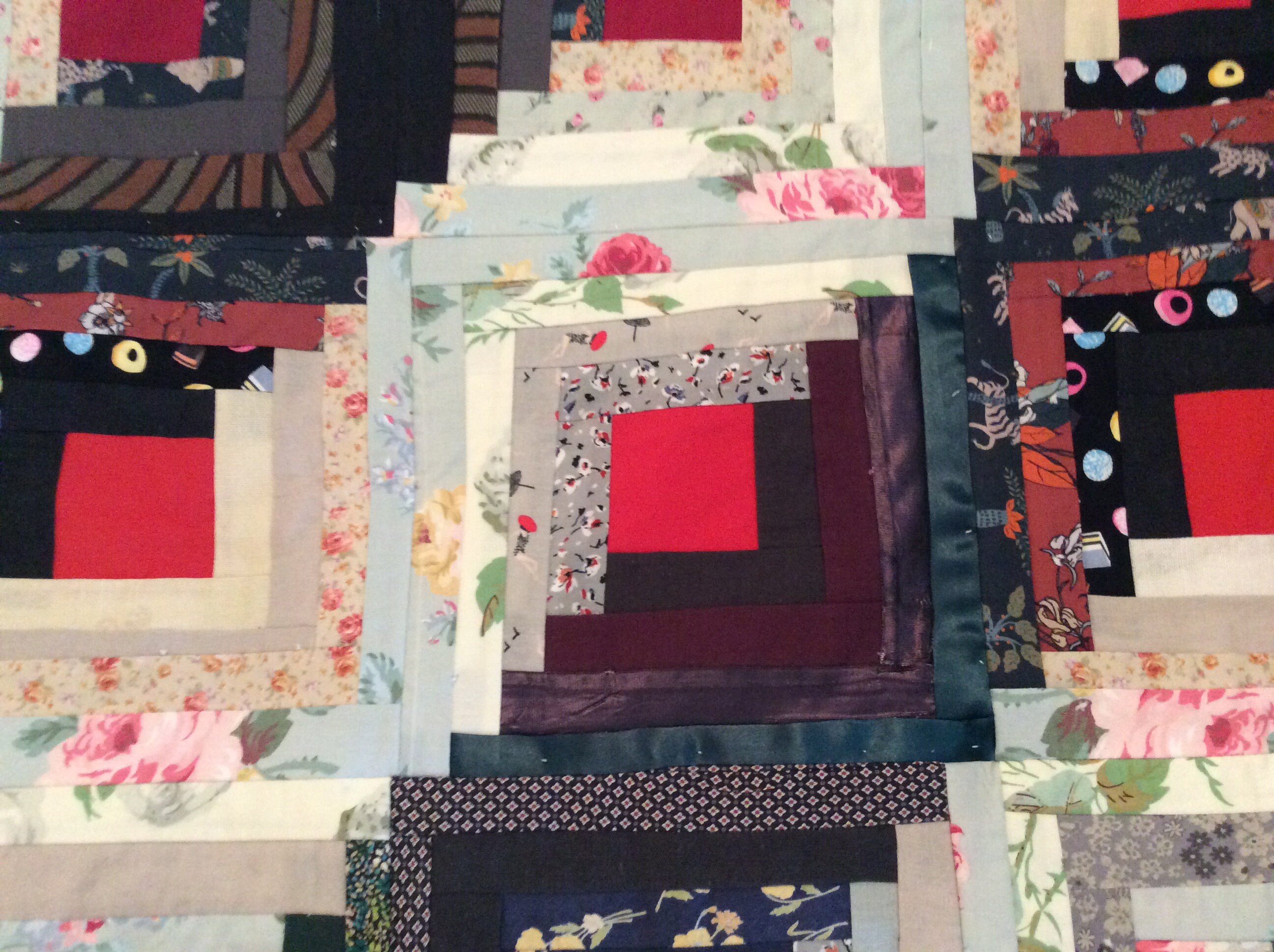 Log Cabin Quilt King Size Etsy