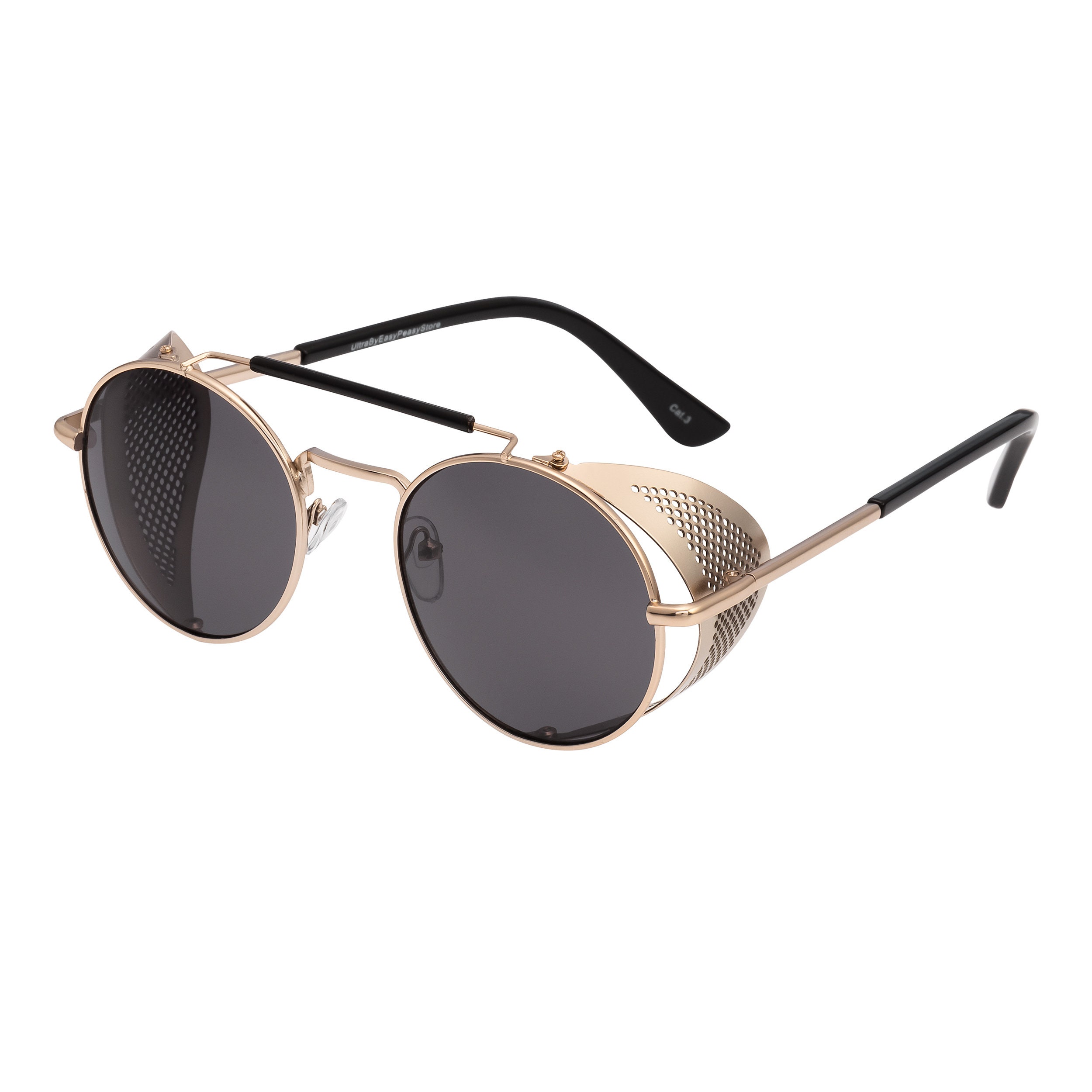 Gafas de Sol SteamPunk Retro con Funda y Gamuza para Mujer y