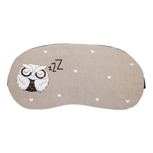 Grey Owl Plush Sleep Eye Masks Animal Mask with Detachable Reusable Ice Pack Hot/Cold Gel Perfect For Use as a Travel aid Sleeping Men Women