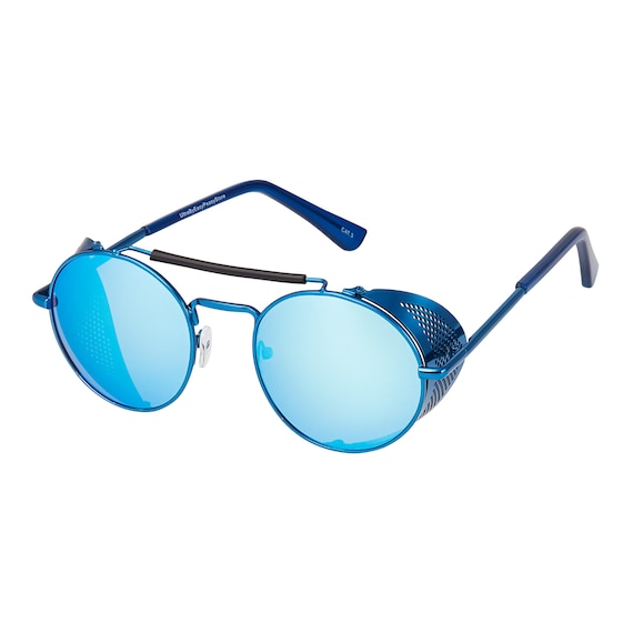 Blue Mirrored Steampunk Deep Blinder Sunglasses Retro Women Mens Round  Goggles Glasses UV400 -  Canada