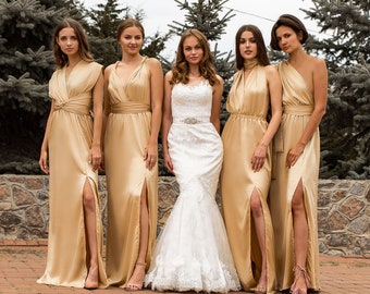 affordable gold bridesmaid dresses