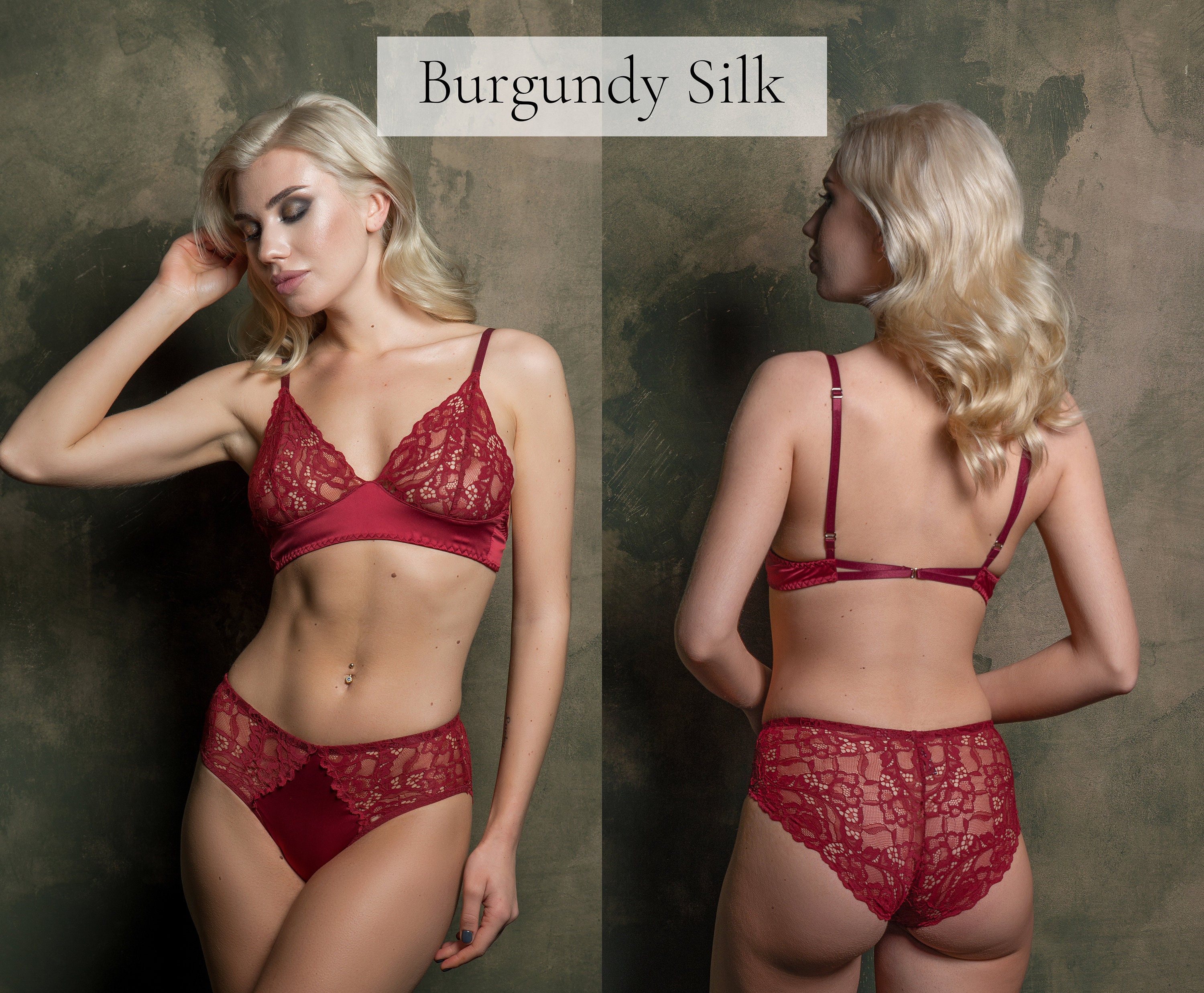 Buy ARUBA Women's Elegant Lace Bra & Panty Set - Red & Black at