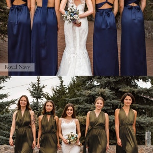 Sage Green Bridesmaid Dress, Multiway Dress, Satin Bridesmaid Dress, Infinity Dress, Green Long Dress Autumn Fall Dress Formal Evening Prom image 5