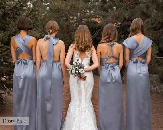 light blue bridesmaid dress