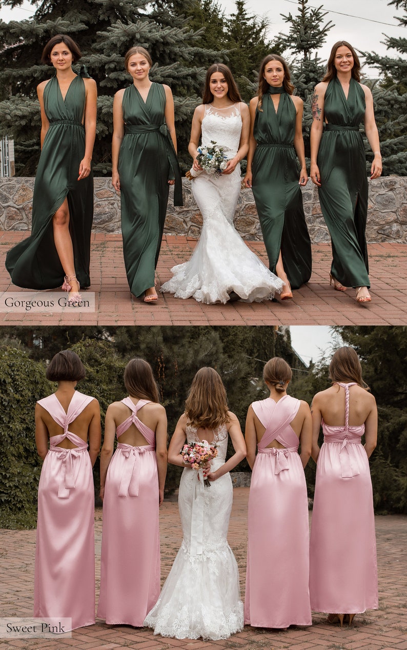 Multiway Bridesmaid Dress  Blush Pink Dress  Long Infinity image 3