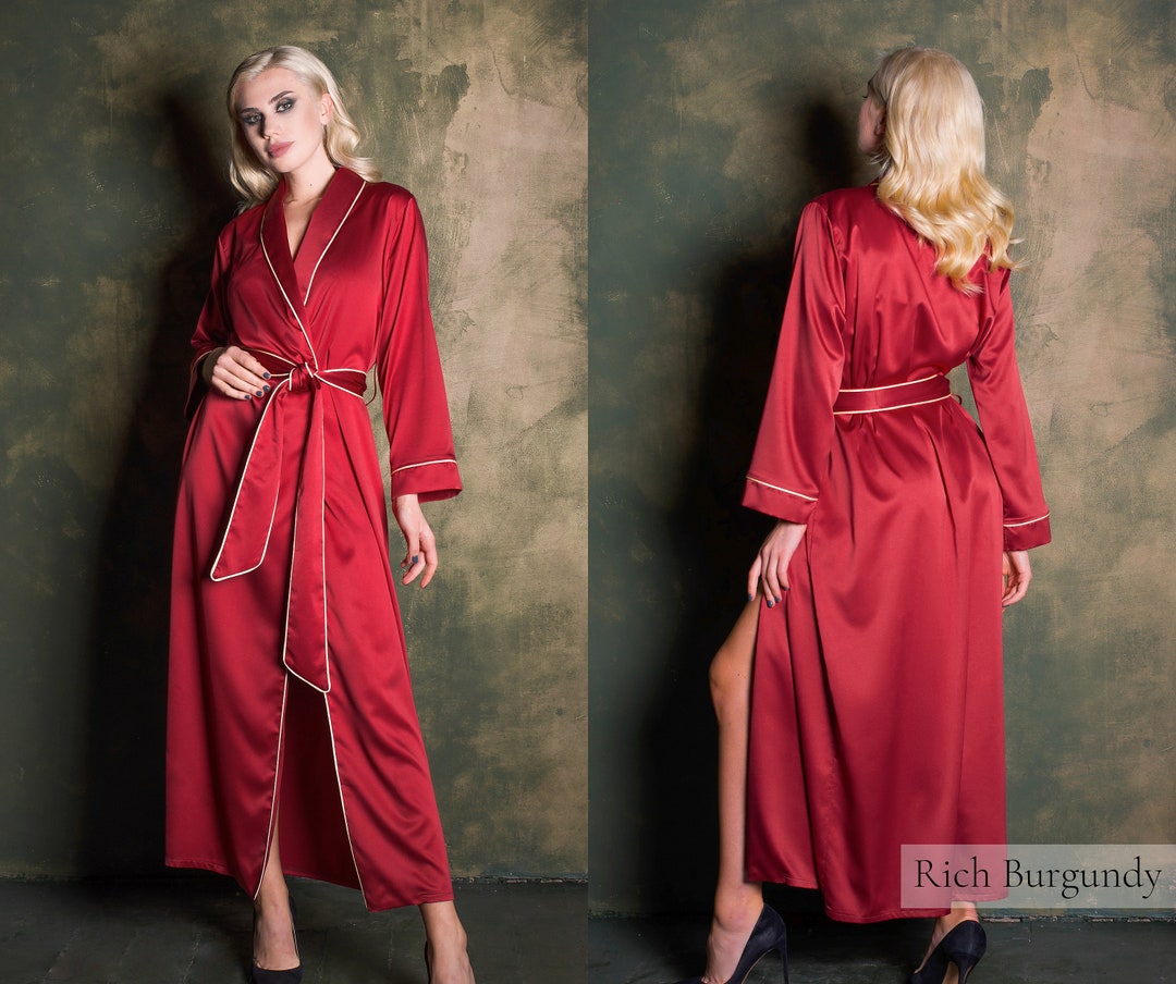 Silk Dressing Gown, Silk Robe, Dressing Gown Womens Silk Robe Long