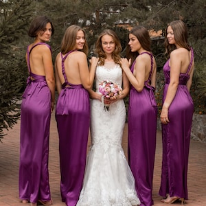 Purple Bridesmaid Dress, Multiway Dress, Silk Bridesmaid Dress, Infinity Dress, Satin Bridesmaid Dress, Lavender Dresses Lilac Mauve Long