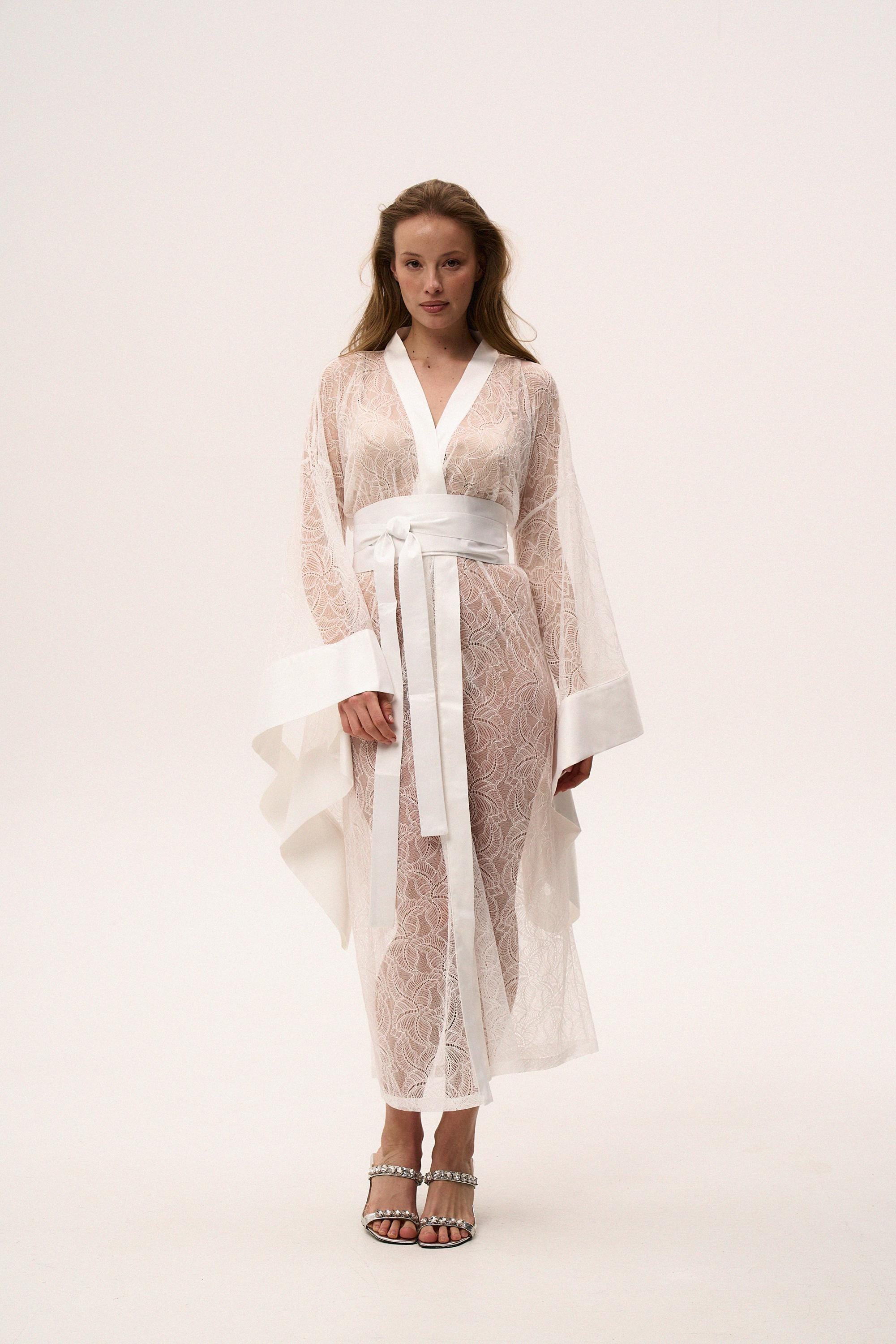 sheer dressing robe Wholesale Sheer Robe, Lace Dressing Gown, See Through Nightwear for your  store