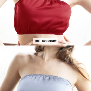 Gold Silk Bandeau Matching Tube Crop Top Gift for Her Luxury Ladies Satin Bra Underwear Womens Plus Size Sleepwear image 7