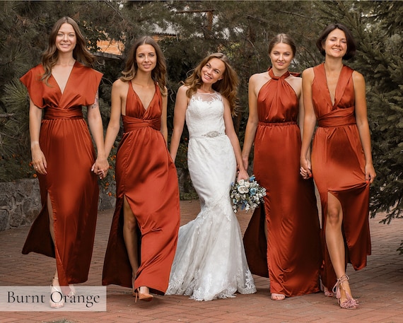 orange bridesmaid dresses