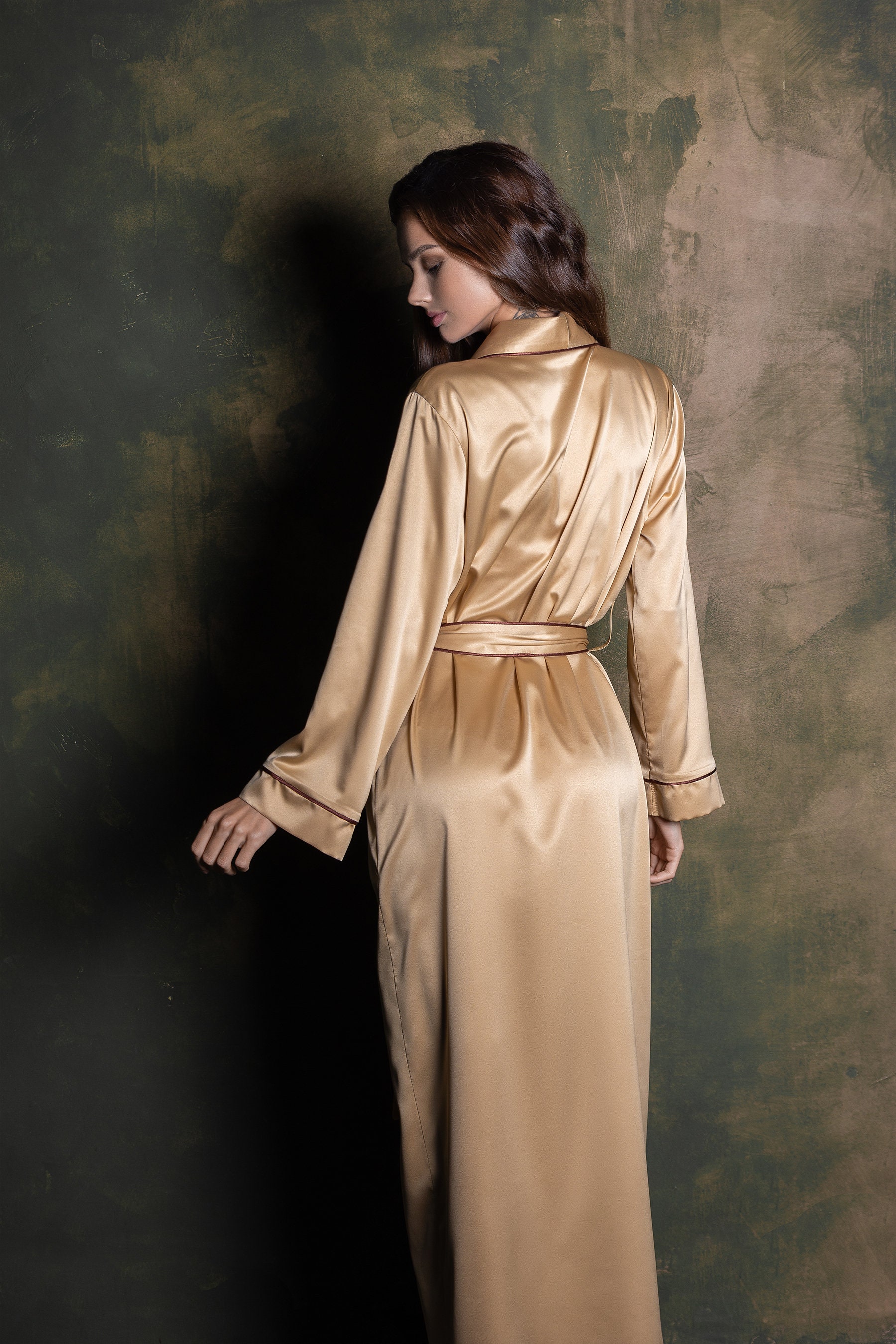 Robe de chambre longue soie Vêtements de nuit sexy pour Etsy