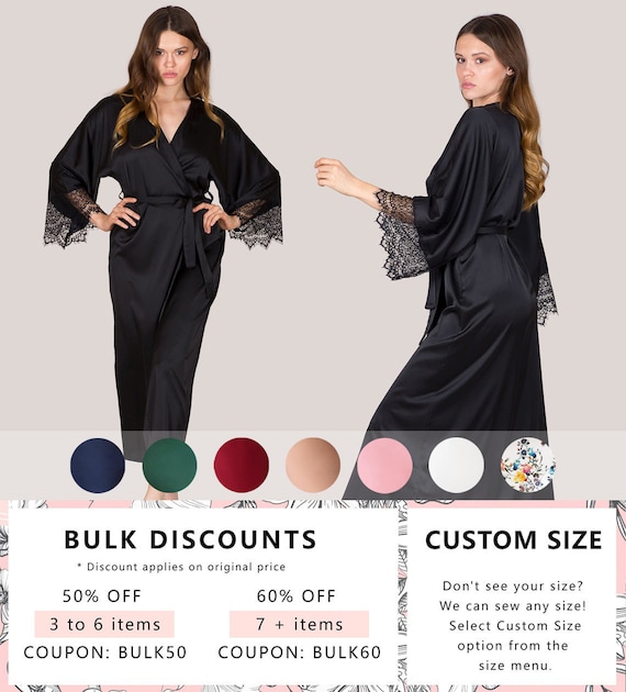 long black satin robe