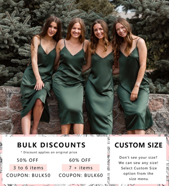 green silk bridesmaid dress