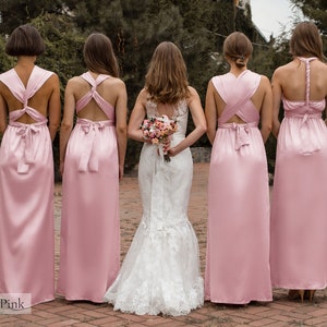 Pink Bridesmaid Dress, Multiway Dress, Satin Bridesmaid Dress, Silk Bridesmaid Dresses, InfiniMauve Lavender Lilac Blush Evening Dress Cute