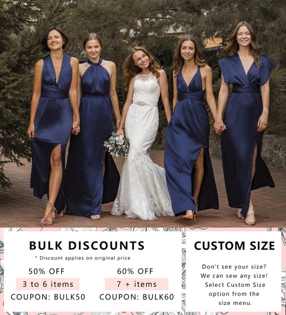 long navy bridesmaid dresses