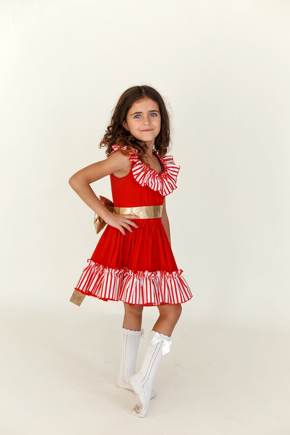 Tenue de Noël enchanteresse robe à carreaux pour filles, volants