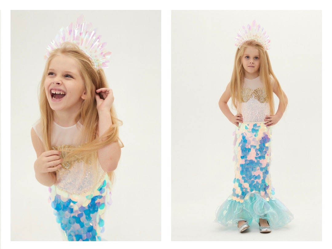 Girls Mermaid dress Christmas Dress Toddler Sequin Dress  Birthday Dress Beauty Pageant Dress