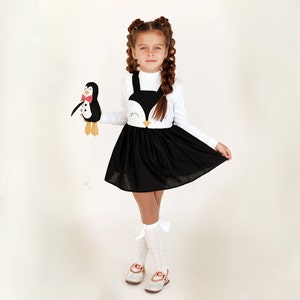 Traje de Halloween de pingüino para niños pequeños, traje de fiesta, traje de Halloween para niños pequeños, vestido de mascarada