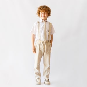 Beige Boys Linen Suit - the Ideal Choice for Your Little Gentleman! - Ring Bearer Outfit, Christening & Wedding Attire