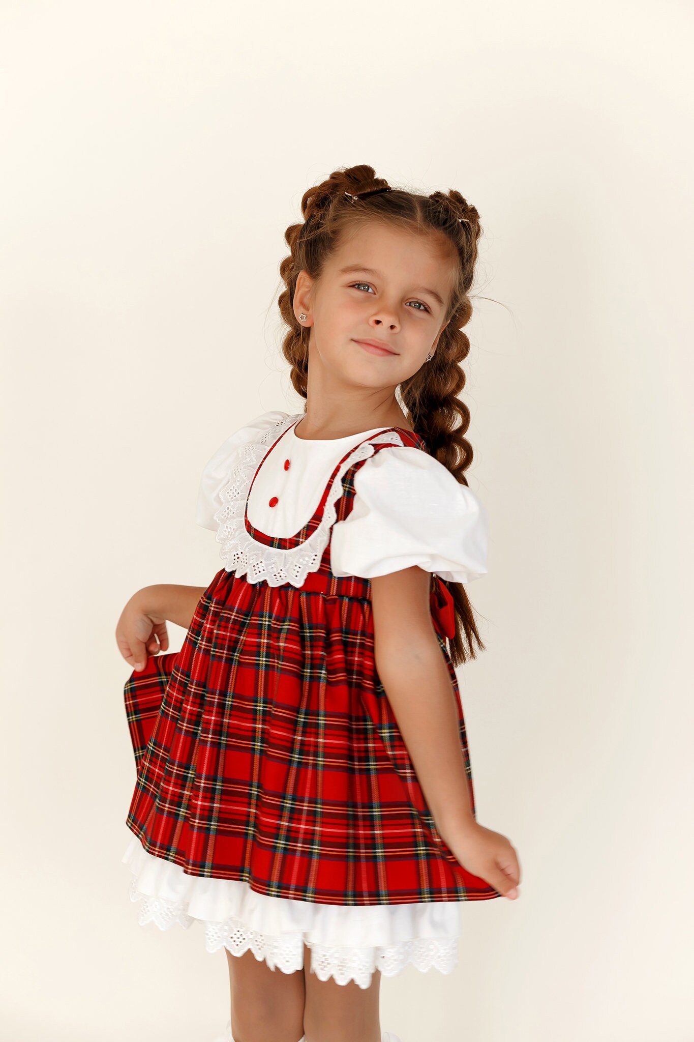red and white toddler christmas dress Kids Red & White Dot Pom Pom Christmas Tree Tulle Dress Little-Minnows