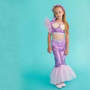 Enchanting Little Mermaid Tail Costume for Girls - Perfect for Fantastical Celebrations and Dress-Up! - Toddlers Mermaid-Themed Party outfit